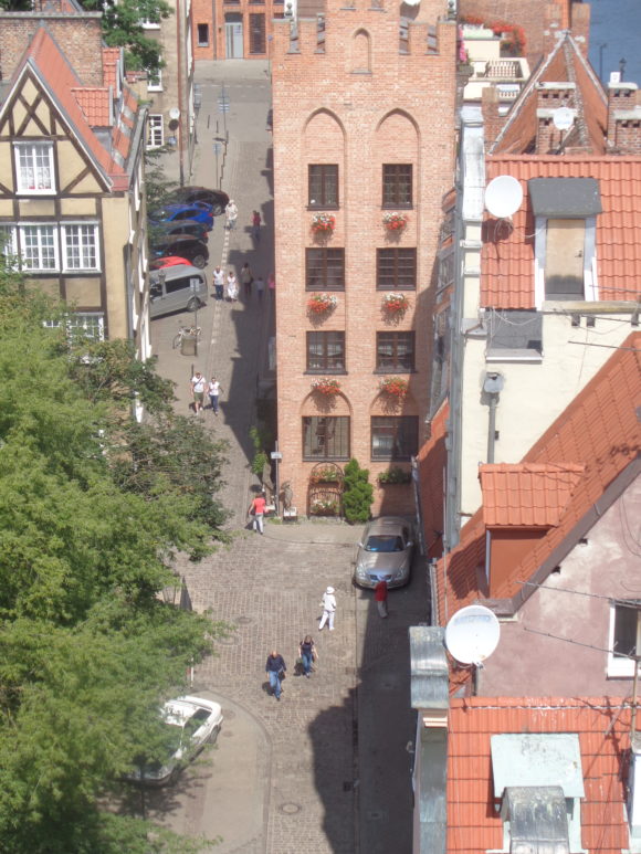 Widok z góry na Główne Miasto w Gdańsku