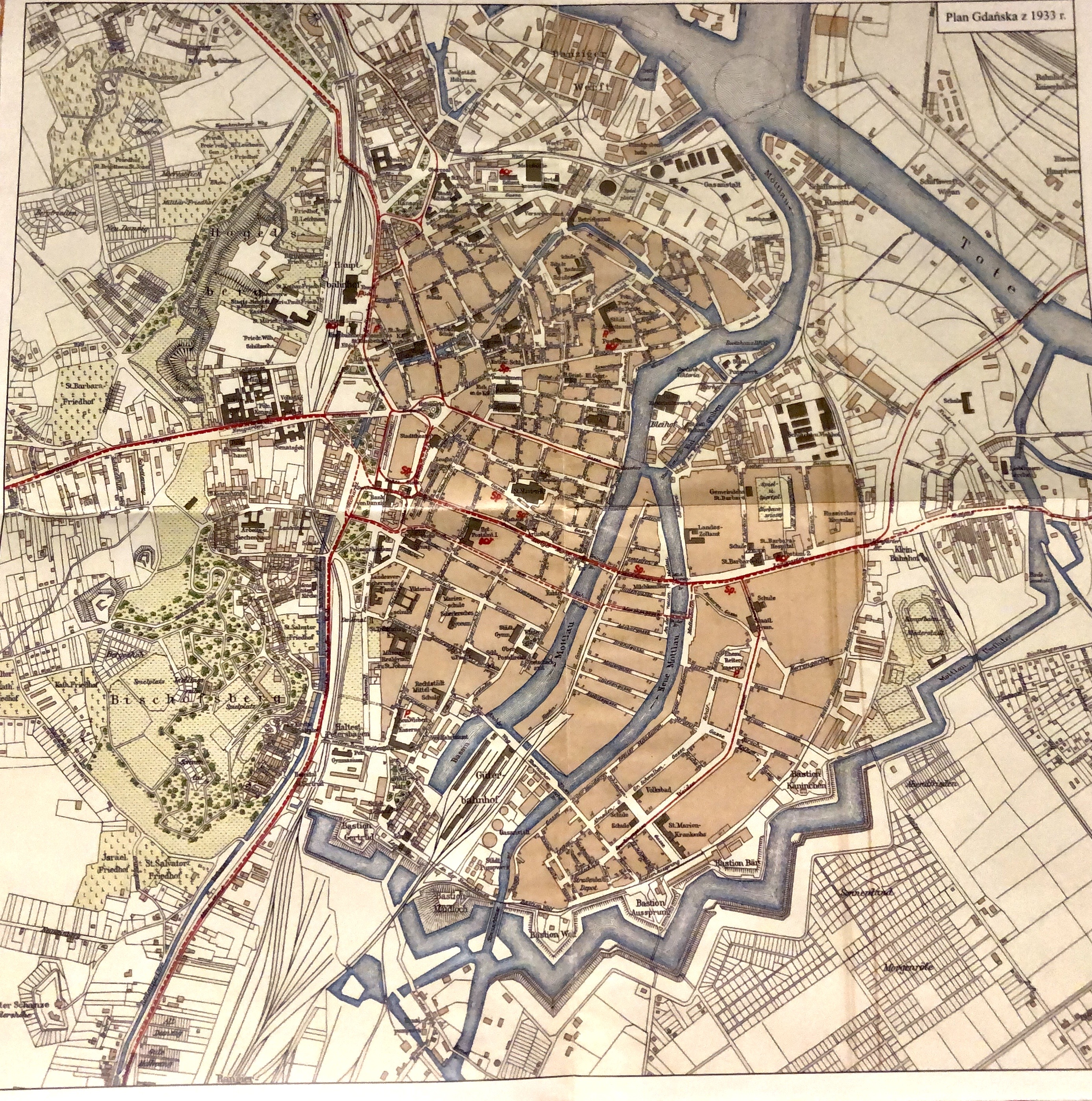 Plan Gdańska z 1933 roku – 7 ciekawostek. To było zupełnie inne miasto!